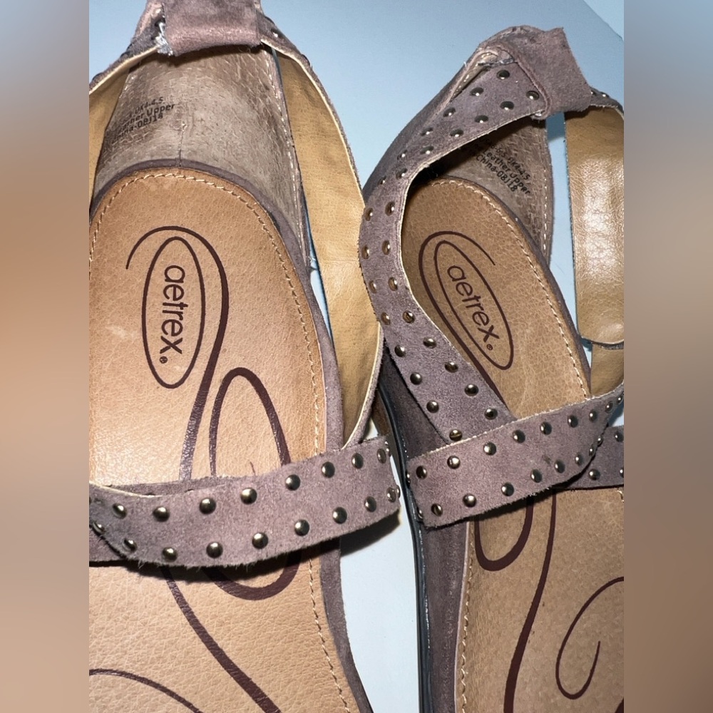 Aetrex Studded Sandals Brown Arch Support Womens size 6.5 - Picture 6 of 11